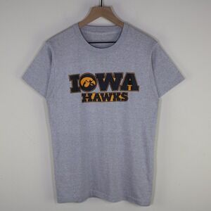 Vintage 80s Iowa Hawkeyes T-Shirt Single Stitch Gray Short Sleeve Mens Medium